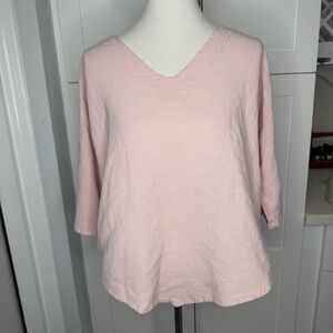 Oh My Gauze Lynn Cotton Gauze Blouse Women’s Size 2 Pink 3/4 Sleeve Lagenlook